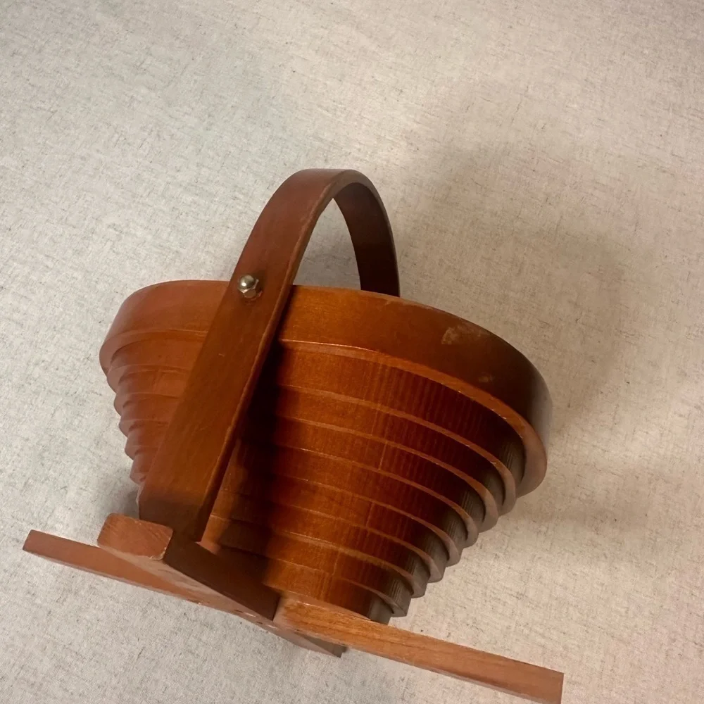 Vintage Wooden Collapsible Basket